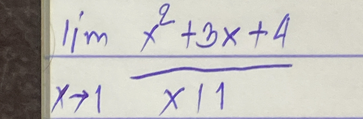 limlimits _xto 1 (x^2+3x+4)/x11 