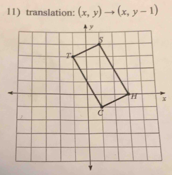 11)translation: (x,y)to (x,y-1)
x