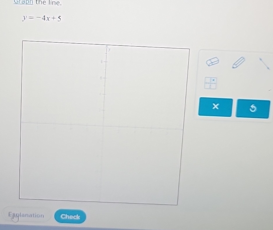 Graph the line.
y=-4x+5
Ejinlanation Check