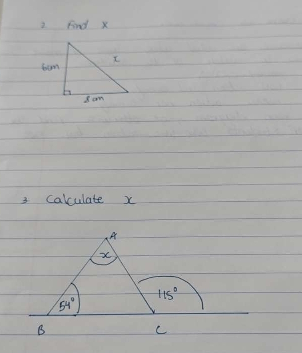 Find x
3 Calculate x