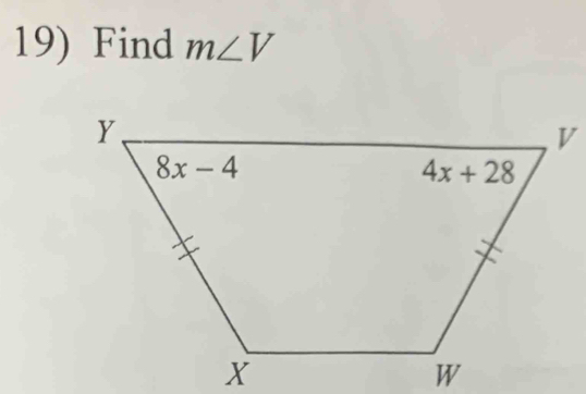 Find m∠ V