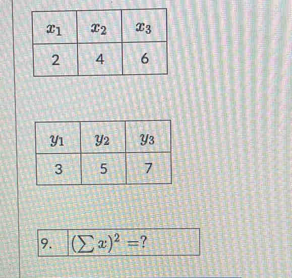 (sumlimits x)^2= ?