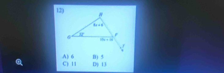 A) 6 B) 5
C) 11 D) 13