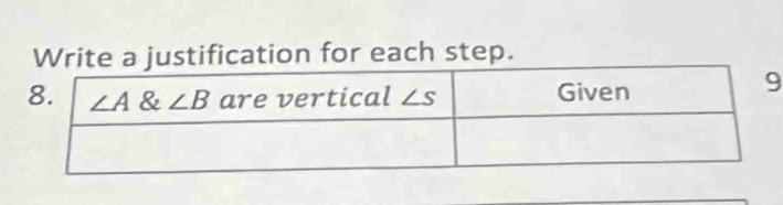 Write a justification for each step.