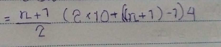 = (n+7)/2 (2* 10+((n+1)-7)4