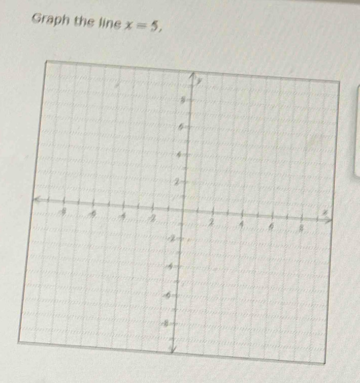 Graph the line x=5,