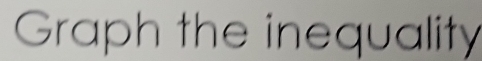 Graph the inequality