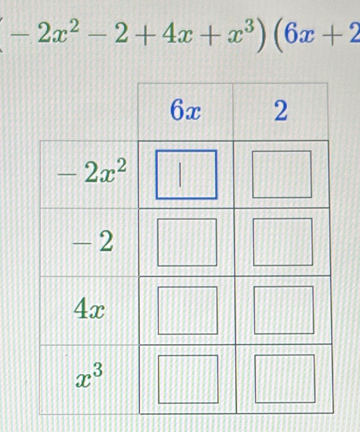 -2x^2-2+4x+x^3)(6x+2