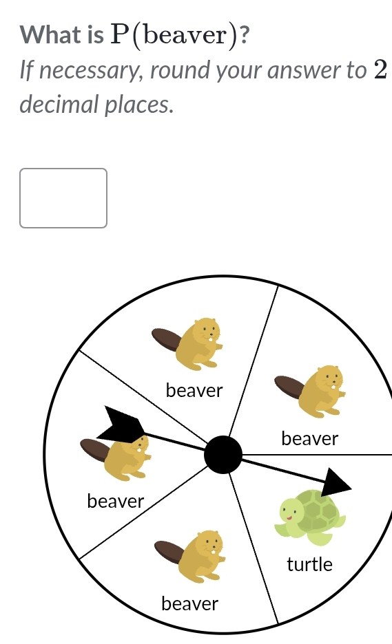 What is P(beaver)? 
If necessary, round your answer to 2
decimal places.