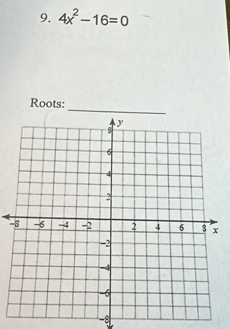 4x^2-16=0
Roots: 
-
-8