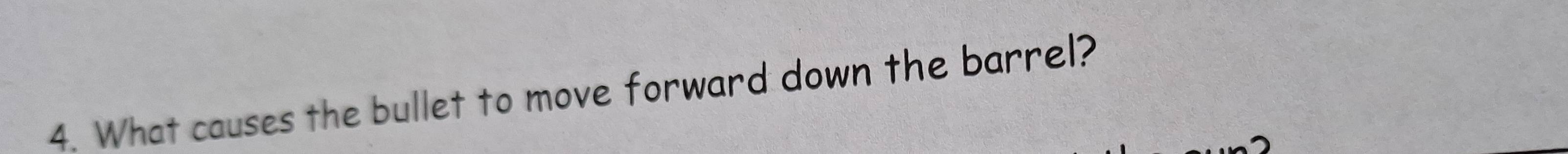 What causes the bullet to move forward down the barrel?