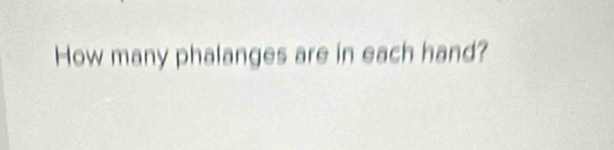 How many phalanges are in each hand?