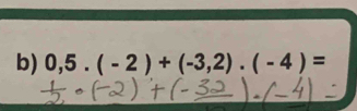 0,5.(-2)+(-3,2).(-4)=