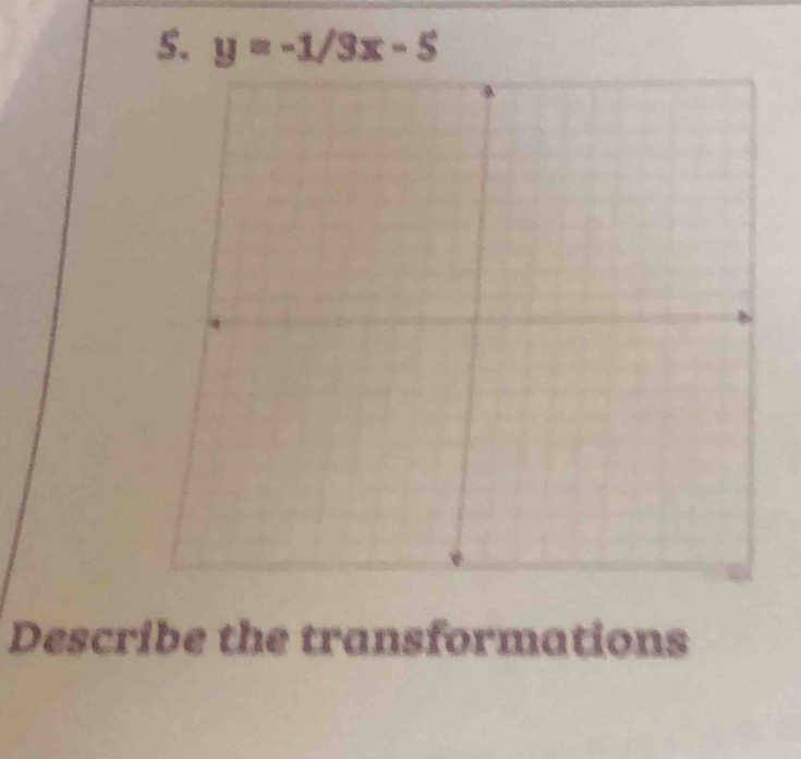 y=-1/3x-5
Describe the transformations