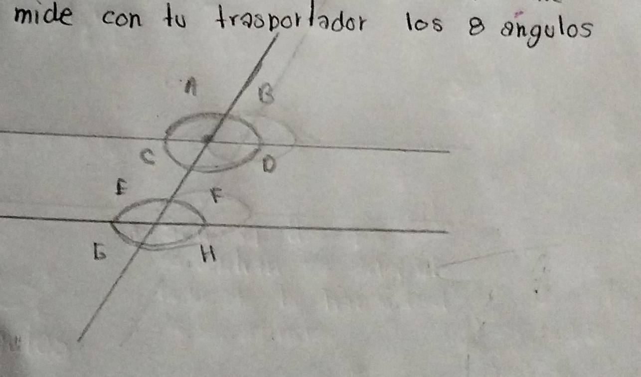 mide con to trasporlador los 8 angulos
A B
C
E
F
H