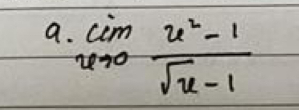 lim _xto 0 (x^2-1)/sqrt(x)-1 