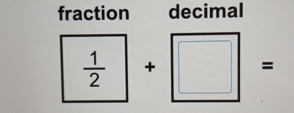 fraction decimal
 1/2 +□