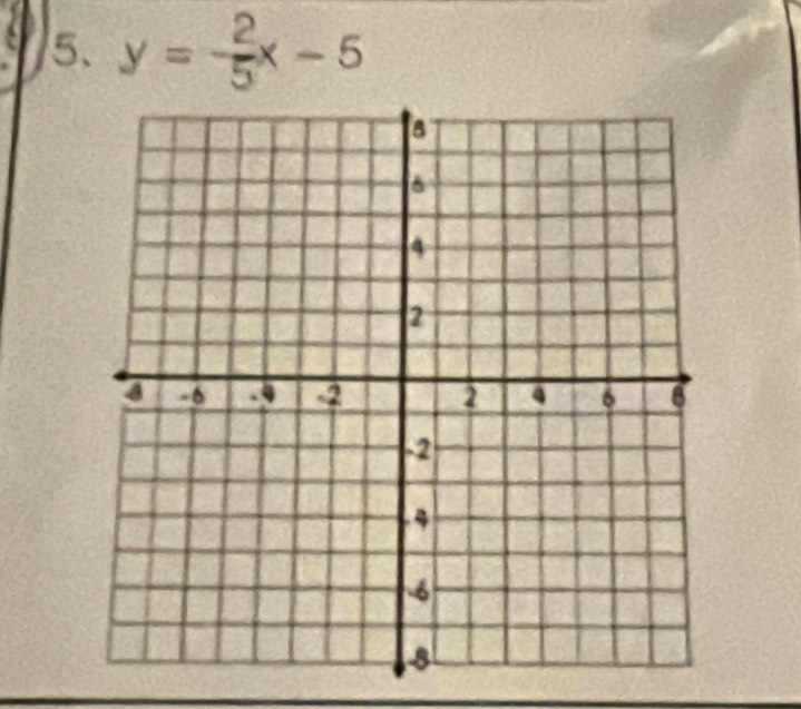 y= 2/5 x-5