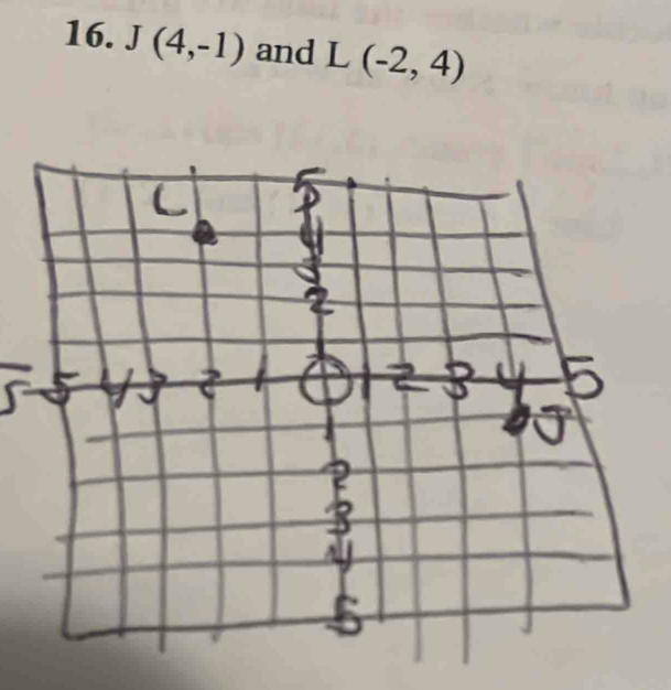 J(4,-1) and L(-2,4)