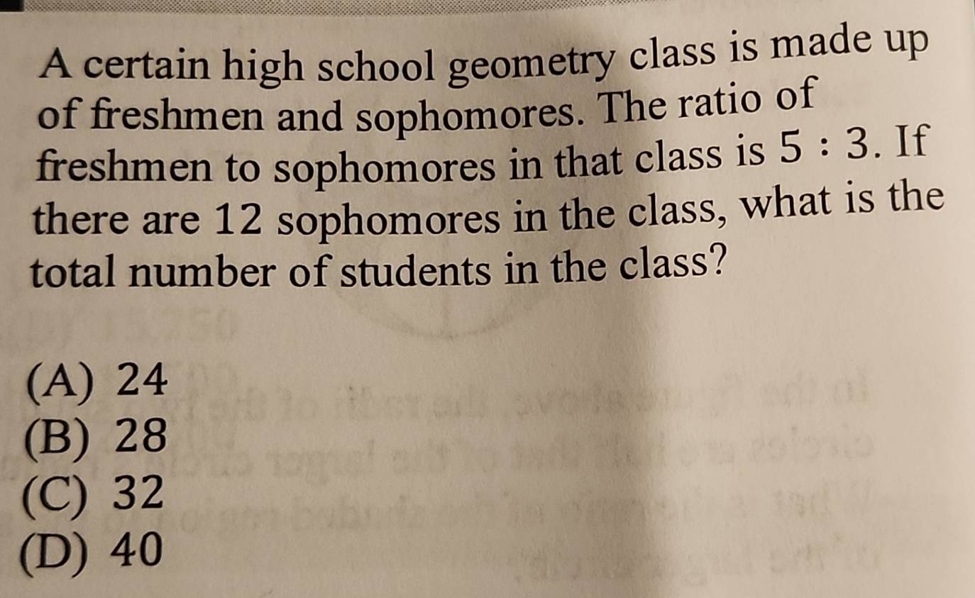 Solved: of freshmen and sophomores. The ratio of freshmen to sophomores ...