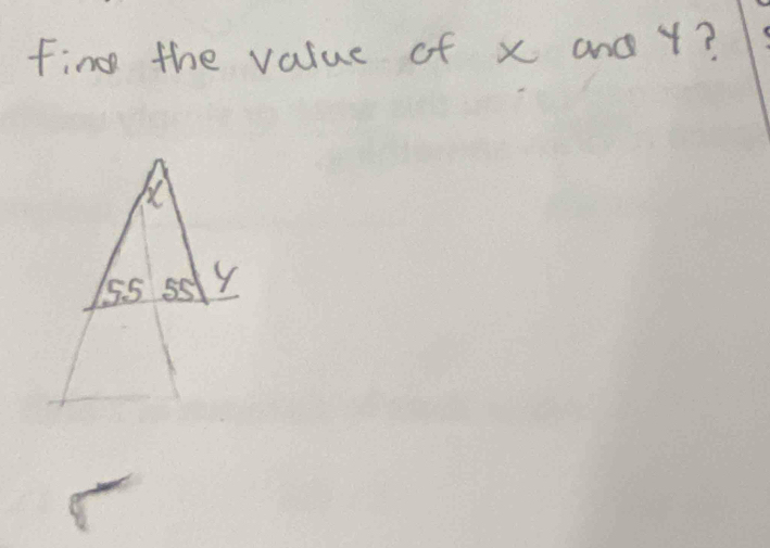 Fin the value of x and y?