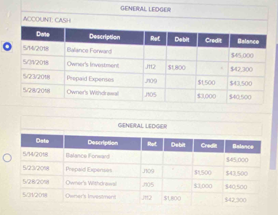 GENERAL LEDGER 
ACCOUNT: CASH 
GENERAL LEDGER