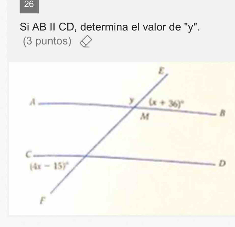 SiAB Ⅱ( CD , determina el valor de "y".
(3 puntos)