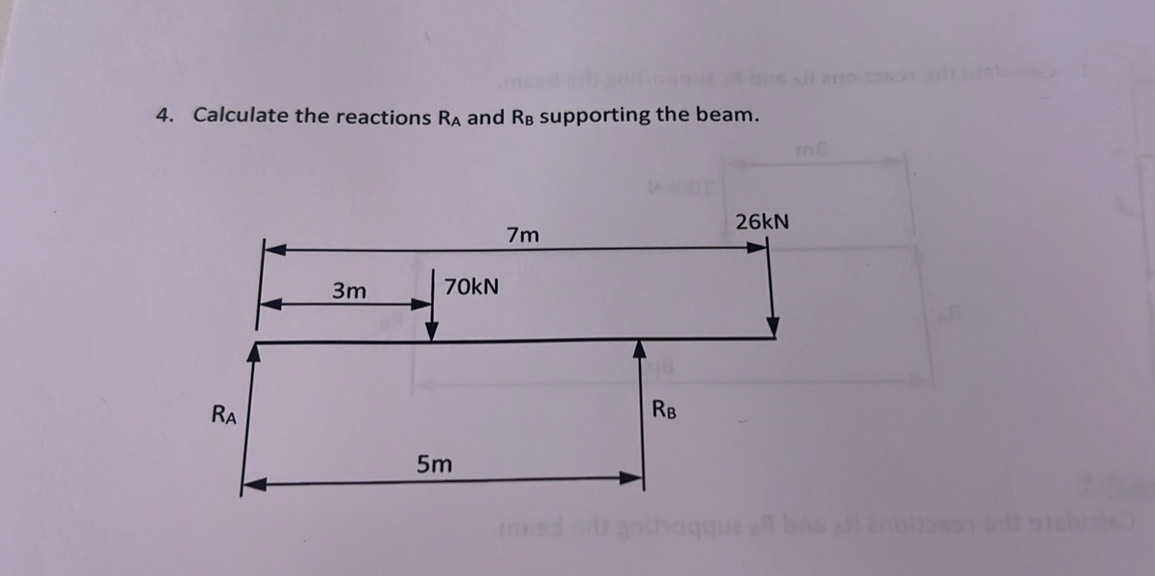 Calculate the reactions R_A R_B