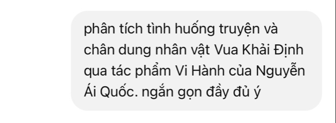 phân tích tình huống truyện và 
chân dung nhân vật Vua Khải Định 
qua tác phẩm Vi Hành của Nguyễn 
Ái Quốc. ngắn gọn đầy đù ý