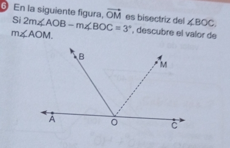Resuelto:En la siguiente figura, vector OM es bisectriz del ∠ BOC. Si ...