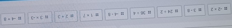 -2* 2 3-8 24/ 2 36/ 4 -4-8 1* 7 2+3 3* -3
: : -4+8