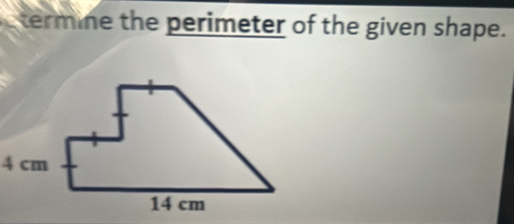 termine the perimeter of the given shape.