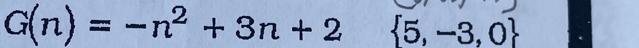 G(n)=-n^2+3n+2  5,-3,0