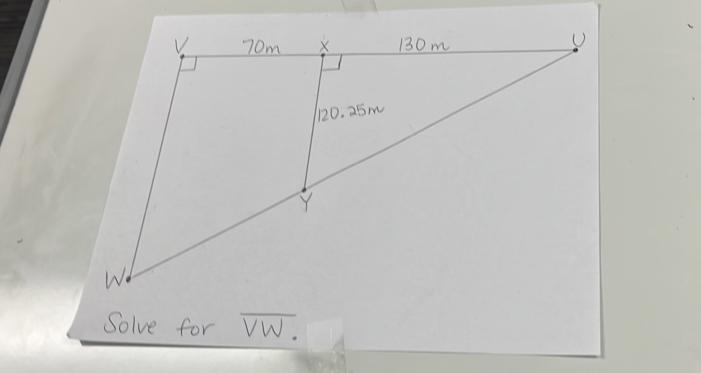 Solve for overline VW.