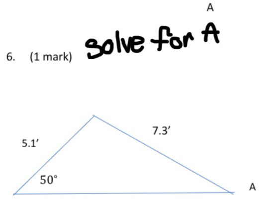 A
6. (1 mark) Solve for A