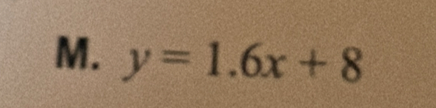 y=1.6x+8