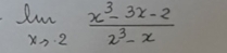 limlimits _xto 2 (x^3-3x-2)/x^3-x 