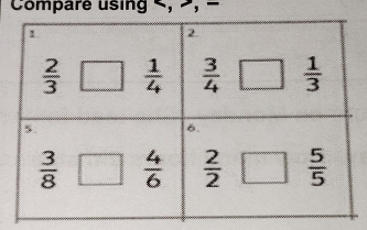 Compare using ≤, >, −