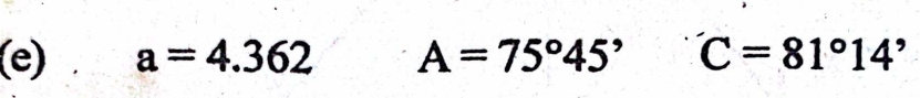 a=4.362 A=75°45' _  C=81°14'