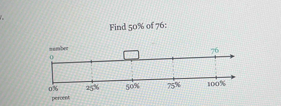 Find 50% of 76 :