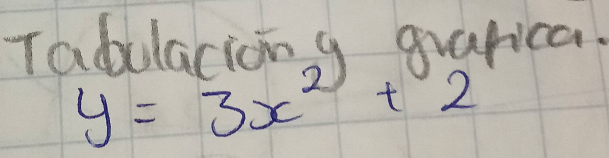 Tadulaciong grarica.
y=3x^2+2