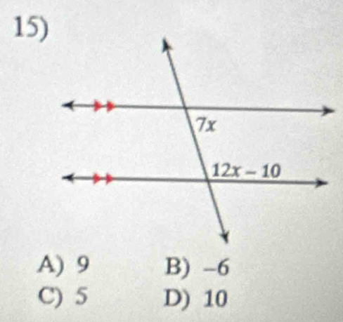 A) 9 B) -6
C) 5 D) 10