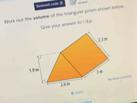 Solved: Bookwork code: 2E sllowed Work out the volume of the triangular ...