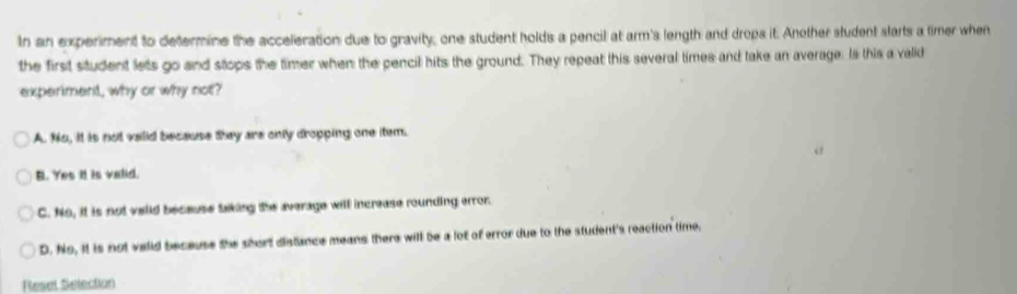 Solved: In an experiment to determine the acceleration due to gravity ...