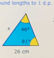 und lengths to 1 d.p.