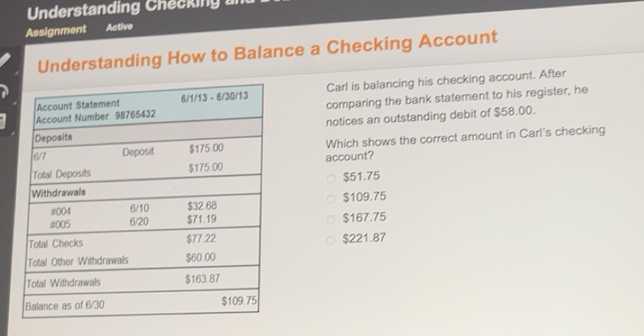 Solved: Understanding Checking Assignment Active Understanding How to ...