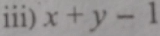 iii) x+y-1