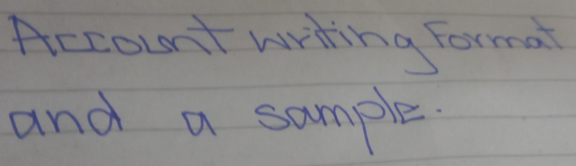 Solved: Account writing formal and a sample. [Business]