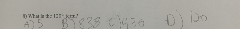 What is the 120^(th) term?