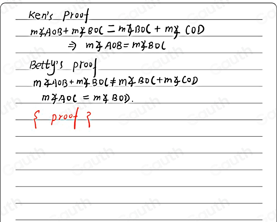 Solved: Select all the correct answers Ken and Betty each write a proof ...